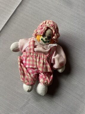 2/$30 Vintage Late 80s-90s Miniature Ceramic Harlequin Clown Kitsch Doll